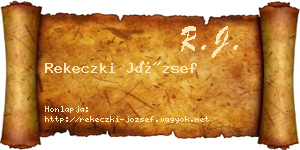 Rekeczki József névjegykártya